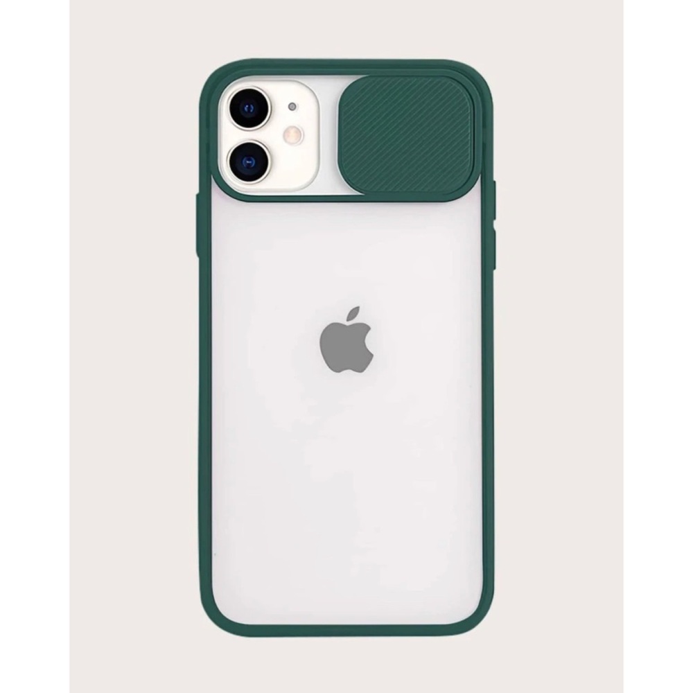 NEW! iPhone Green/Clear Case with Camera Cover